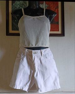 White Denim Shorts