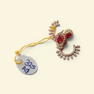 Elegant Red Stone &amp; Diamond Earrings