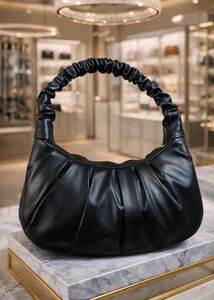 Black Ruched Handle Shoulder Bag