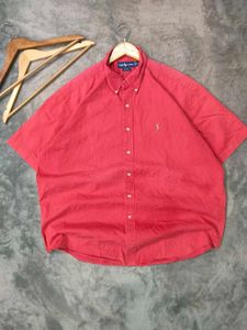 Ralph Lauren Mens Coral Button Down Shirt