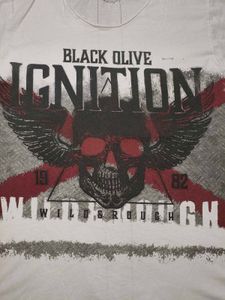 Jean Pascale 'Ignition Skull' Biker Graphic Tee