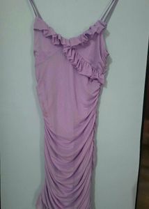 Lilac Ruched Mini Dress