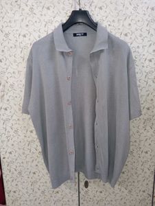 DRAW FIT knitted front open shirt