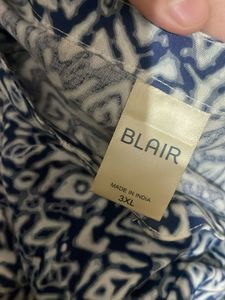 3xl Oversized Stylish Blue &amp; White Printed Kurta