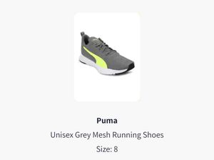 Puma unisex Grey Mesh Running Shoes