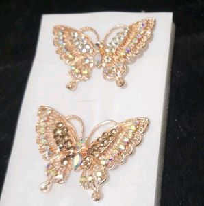 Butterfly rings with Rhinestones