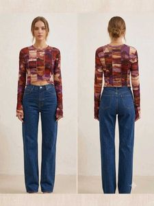 Sheer Patchwork Mesh Long Sleeve Top