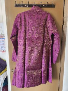 Men's Royal Purple Brocade Kurta Set