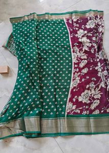 Floral Kalamkari Print Saree