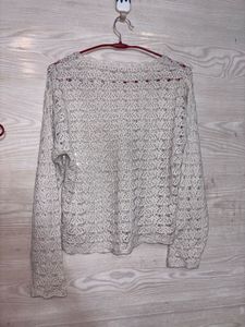 Crochet Knit Pullover Top