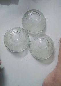 Set of 3 Clear Glass Bowls
