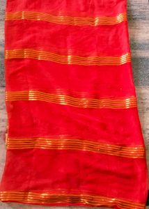 Beautiful Girls Look Plazo  Suit  With Dupatta  Febric Satan Silk  Colour  Brown&amp;  Red  For Girls 19-20 Years   Design Bajoo   Size XS  Margin Also