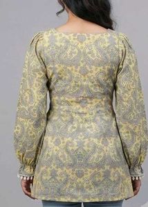 Yellow Kurta with Paisley Print