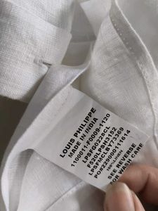 Louis Philippe Classic White Linen Long Sleeved Sh