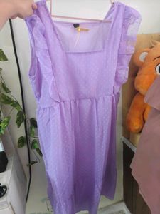 Chic Lavender Ruffle Dress