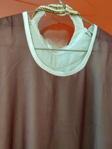 Collar Pearls Georgette Kurti...