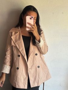 Chic Beige Double-Breasted Jacket