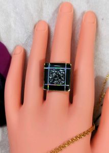 Vintage Black Square Ring