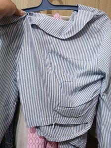 Striped Wrap Front Shirt