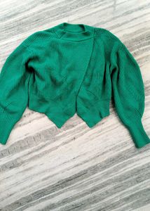puffy sleeves ,tulip flower shaped korean sweater