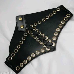 Goth Lace-Up Wide Belt