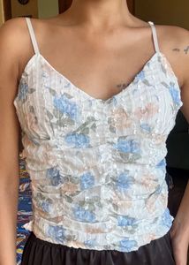 Floral Ruched Camisole Top