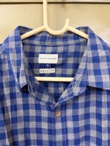 Men's Blue Checkered Casual Shirt