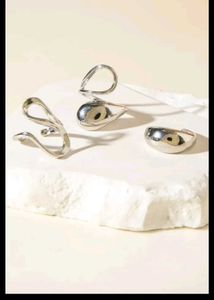 Newme- Silver Abstract ring stack
