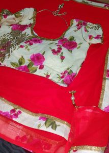 Elegant Red Floral Saree