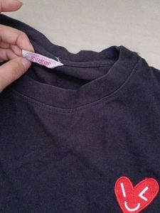 Long Sleeve T-Shirt with Heart Detail