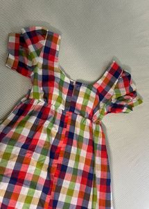 Colorful Checkered Summer picnic Dress