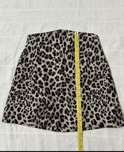 Mango Leopard Print Mini Skirt