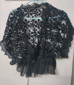 Elegant Black Lace Bolero Shrug