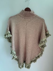 Elegant Rose Embellished Poncho