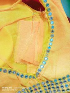 Sequence Dimond Work Saree With Blouse Material