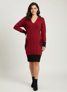maroon Knitted  bodycon dress