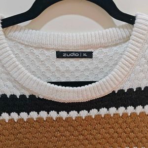Zudio Striped Knit Sweater | XL