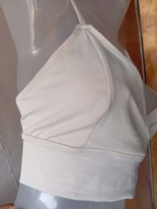 Chic White Cami Surplice Crop Top