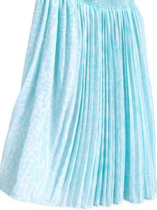 Pleated Blue Floral Skirt