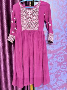 Embroidered Purple Kurta