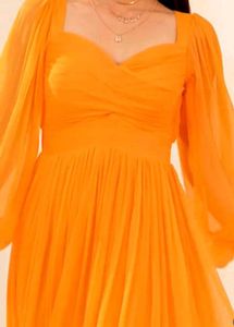 Elegant Orange Maxi Gown Self Designed