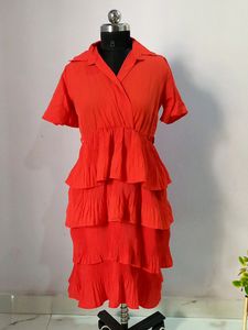 Doll Like Beautiful Bright Red Tier Dress