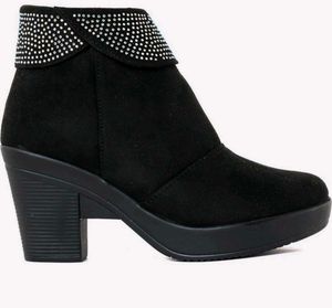 Sparkling Black Wedge Boots for Women