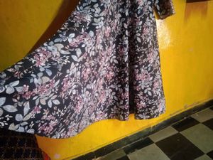 Floral Print Maxi Gown - Size 4XL