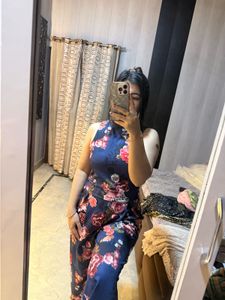 Navy Blue Floral Jumpsuit🦋❤️