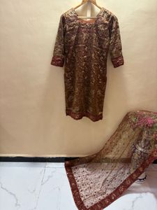 Beautiful organza  party wear dress