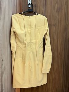 Zara Butter Yellow  Mini Dress with Embellishment