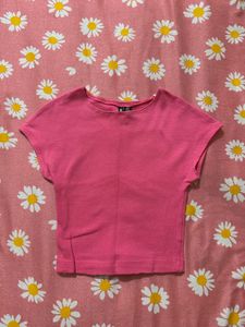 Vibrant Pink Cropped T-Shirt