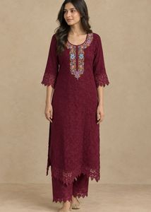 Embroidered chikankari Kurta set