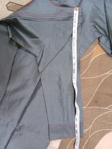New Grey Mahroon Kurti Churidar Dupatta Set